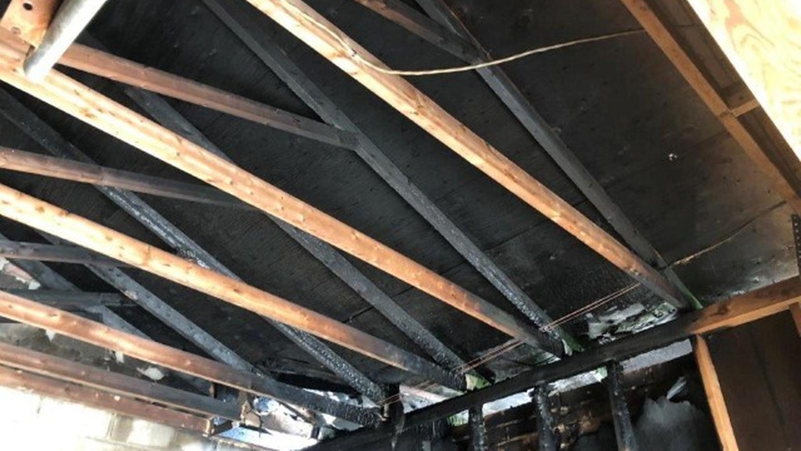 Fire damaged structure stripped back for demolition and rebuild in Burlington