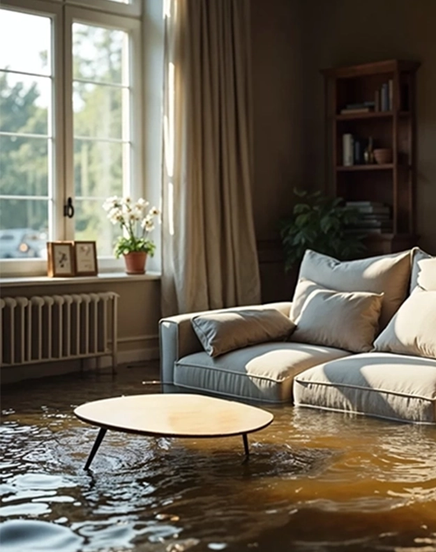 flooded homes throughout burlington